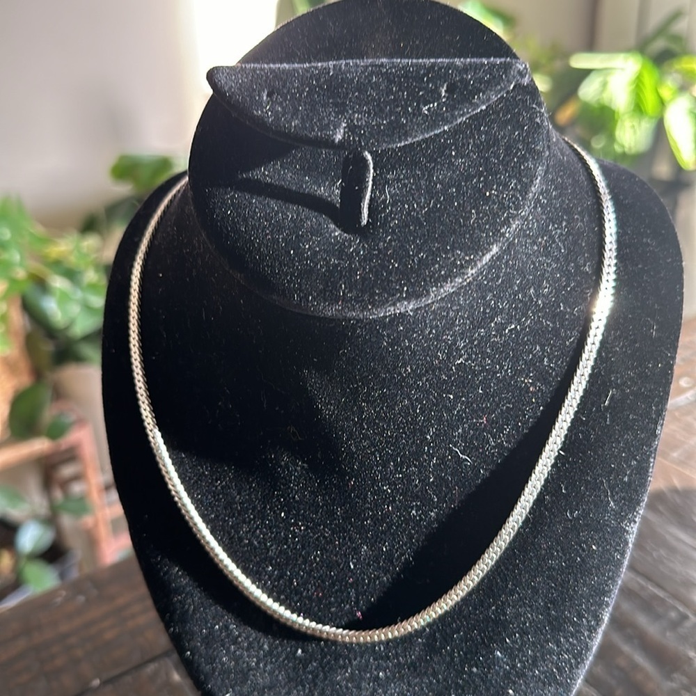 Silver chain probably stainless steel 18” long wait 13.48 g
